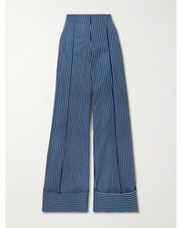 ANDRES OTALORA - Refugios Striped Stretch Cotton-Twill Wide-Leg Pants - Lyst