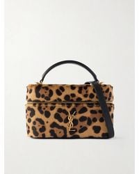 Saint Laurent - Gaby Vanity Leather-Trimmed Leopard-Print Calf Hair Shoulder Bag - Lyst