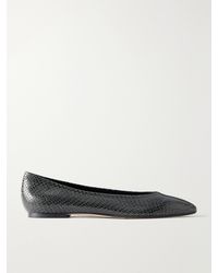 Aeyde - Ellie Snake-Effect Leather Ballet Flats - Lyst