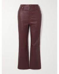 FRAME - The Reboot Cropped Leather Flared Pants - Lyst