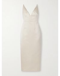 Emilia Wickstead - Vero Open-Back Duchesse-Satin Midi Dress - Lyst