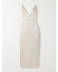Emilia Wickstead - Vero Open-Back Duchesse-Satin Midi Dress - Lyst