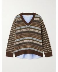 Sea - Pull En Laine Jacquard Et En Popeline De Coton À Rayures Ciara - Lyst