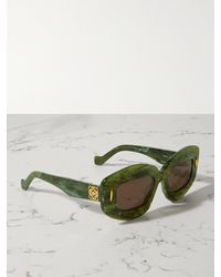 Loewe - Screen Square-Frame Marbled Acetate Sunglasses - Lyst