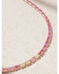 SHAY - 18-Karat Rose Sapphire And Diamond Tennis Necklace - Lyst