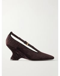 Dries Van Noten - Velvet Moiré Wedge Pumps - Lyst