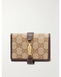 Gucci - Jackie Leather-Trimmed Canvas-Jacquard Wallet - Lyst