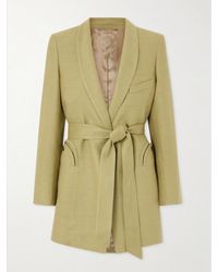 Blazé Milano - Blazer En Lin Et Soie Mélangés À Ceinture - Lyst