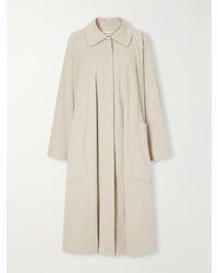 Nour Hammour - Jane Graceful Pleated Cotton-Blend Coat - Lyst