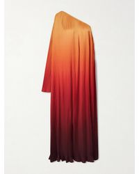 ‎Dima Ayad - One-Shoulder Pleated Satin Gown - Lyst