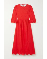 Borgo De Nor - Carla Broderie Anglaise Cotton Maxi Dress - Lyst