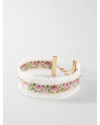 Chloé - Ribbon Lace-Trimmed Floral-Jacquard-Tone Choker - Lyst