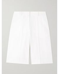 TOTEME - Cotton And Linen-Blend Shorts - Lyst