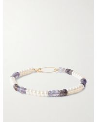 Loren Stewart - 14-Karat, Iolite And Pearl Bracelet - Lyst
