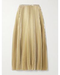 JOSEPH - Jupe Midi Plissée En Soie Mélangée Métallisée Essai - Lyst