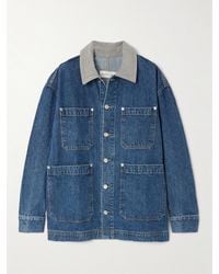 SLVRLAKE Denim - Cotton Corduroy-Trimmed Denim Jacket - Lyst