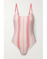 Femme Vêtements Articles de plage et maillots de bain Bikinis et maillots de bain Haut de bikini à imprimé géométrique lemlem en coloris Rouge 