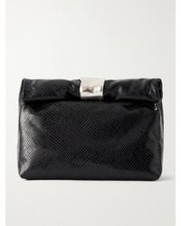STAUD - Snake-Effect Leather Clutch - Lyst