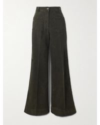 Victoria Beckham - Alina Cotton-Corduroy Straight-Leg Pants - Lyst