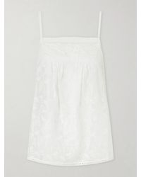 Eres - Amande Embroidered Lace-Trimmed Cotton-Blend Voile Top - Lyst