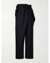 JW Anderson - Ruffled Belted Wool Wide-Leg Pants - Lyst