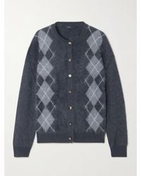arch4 - Arlo Cardigan Aus Gebürstetem Biokaschmir Mit Argyle-Muster - Lyst