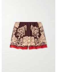 Bode - Storybook Tap Printed Silk Shorts - Lyst