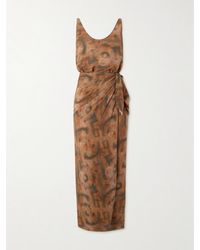 Cortana - Mala Wickelkleid Aus Bedruckter Seide - Lyst