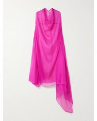 Dries Van Noten - Draped Silk-Chiffon Midi Dress - Lyst