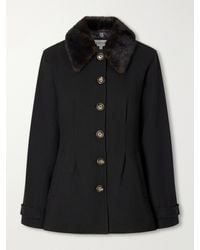 Veronica Beard - Severine Dickey Plush-Trimmed Crepe Jacket - Lyst