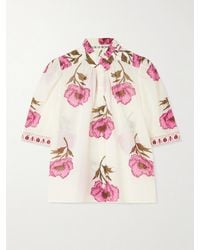 Alix Of Bohemia - Winn Ruffled Floral-Print Cotton-Voile Blouse - Lyst