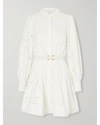 Rebecca Vallance - Artesan Beltedbroderie Anglaise Poplin Mini Dress - Lyst