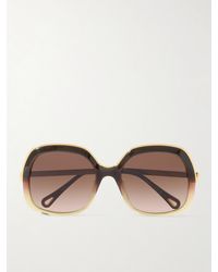 Chloé - Aly Square-Frame Acetate And-Tone Sunglasses - Lyst