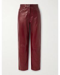 KHAITE - Callum Leather Straight-Leg Pants - Lyst