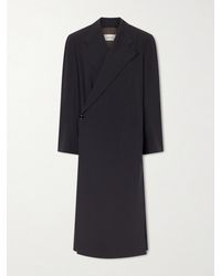 Lemaire - Wool-Crepe Coat - Lyst