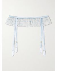 Kiki de Montparnasse - Mathilde Strumpfgürtel Aus Tüll Mit Satinbesätzen Aus Einer Seidenmischung Und Stickereien - Lyst