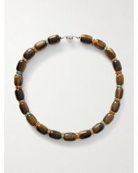 Julietta - Donna-Tone Tiger's Eye And Crystal Necklace - Lyst