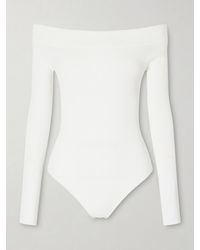 Alaïa - Off-The-Shoulder Ribbed-Knit Bodysuit - Lyst
