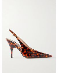 Gianvito Rossi - Sofia Sling 95 Animal-Printed Patent Leather Pumps - Lyst