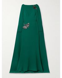 Safiyaa - Ginevra Robe Aus Crêpe Mit Cape-Effekt Und Verzierungen - Lyst