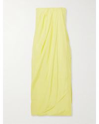 GAUGE81 - Robe Midi Bustier En Satin De Soie À Drapés Onna - Lyst