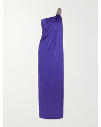 Stella McCartney - Net Sustain Falabella One-Shoulder Crystal-Embellished Crepe Gown - Lyst