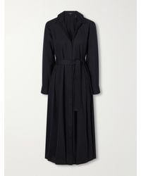Theory - Belted Flannel Midi Dress - Lyst