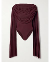 Maygel Coronel - Burano Cape-Effect Draped Stretch-Jersey Bodysuit - Lyst