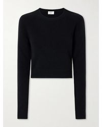 Saint Laurent - Cropped Cashmere Sweater - Lyst