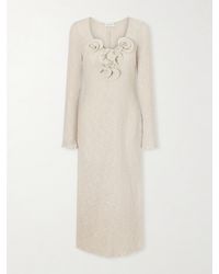 Magda Butrym - Beach Floral-Appliquéd Lyocell-Blend Midi Dress - Lyst