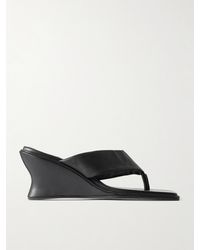 St. Agni - Leather Wedge Sandals - Lyst