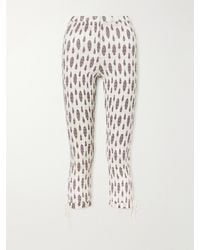 Isabel Marant - Alene Smocked Floral-Print Cotton Capri Pants - Lyst