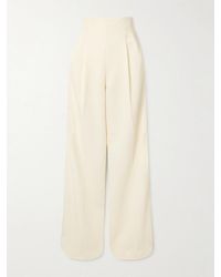 Emilia Wickstead - Clarine Pleated Crepe Wide-Leg Pants - Lyst