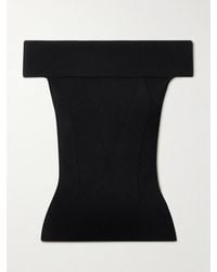 Givenchy - Off-The-Shoulder Paneled Ribbed-Knit Top - Lyst